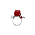 Pirate Skull Ring // Red + Silver + Black (11)
