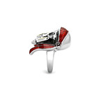 Pirate Head + Sword Ring // Yellow + Silver + Red (12)