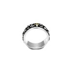 Two-Tone Floating Skull Ring // Yellow + Silver + Black (9)