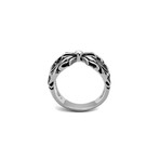 Crossover Bark Ring // Silver + Black (10)