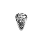 Buddha Mask Ring // Silver + Black (10)