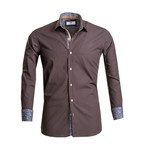 Reversible Cuff Button Down Shirt // Chocolate Brown (XL)