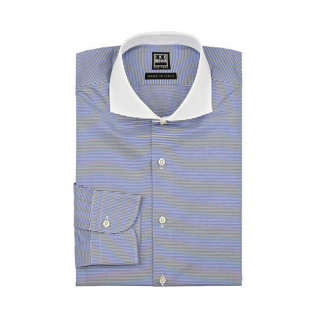 Marcus Medium Spread White Collar Shirt III // Blue (15.5-34/35)
