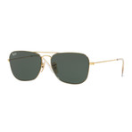 Unisex Pilot Sunglasses // Gold + Green Classic