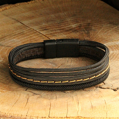 Braided Leather Bracelet // Dark Brown