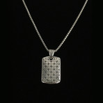 925 Sterling Silver Petal Dog Tag Necklace