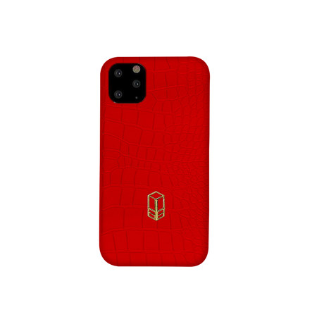 Elemnt // Embossed Leather iPhone Case // Red (iPhone XS)