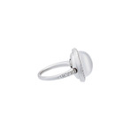 Mimi Milano 18k White Gold Diamond + Milky Quartz Ring // Ring Size: 7.25 // Store Display
