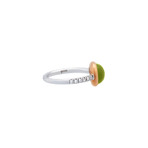 Mimi Milano 18k Two-Tone Gold Diamond + Peridot Ring // Ring Size: 6.25