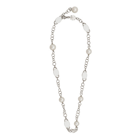 18k White Gold Milky Quartz Necklace // 18" // Store Display
