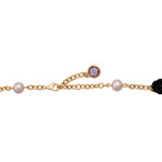 Mimi Milano 18k Rose Gold Diamond + White Agate Necklace