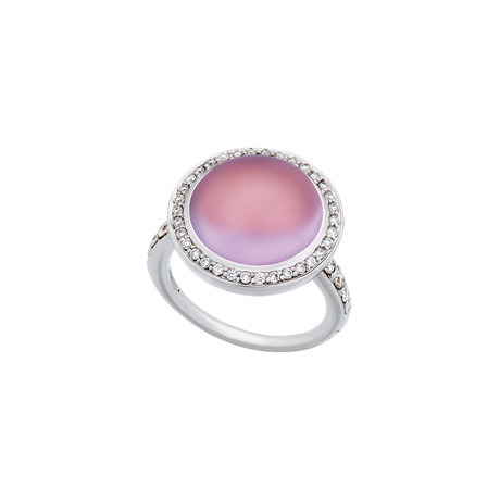 Mimi Milano 18k White Gold Diamond + Lavender Moonstone Ring // Ring Size: 7 // Store Display
