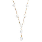 Mimi Milano 18k Rose Gold Diamond + White Agate Necklace