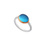 Mimi Milano 18k Two-Tone Gold Diamond + Topaz Ring // Ring Size: 6.25