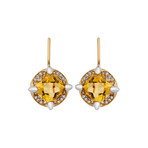 Mimi Milano 18k Two-Tone Gold Diamond + Citrine Earrings II