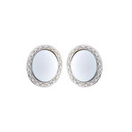 Mimi Milano 18k Two-Tone Gold Diamond + White Agate Earrings I // Store Display