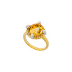Mimi Milano 18k Two-Tone Gold Diamond + Citrine Ring // Ring Size: 6.5