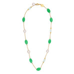 Mimi Milano 18k Yellow Gold Green Jade Necklace I // Store Display