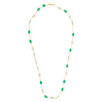 Mimi Milano 18k Yellow Gold Green Jade Necklace II // Store Display
