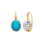 Mimi Milano 18k Two-Tone Gold Diamond + Turquoise Earrings