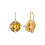 Mimi Milano 18k Two-Tone Gold Diamond + Citrine Earrings II