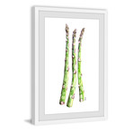 Asparagus Stalks // Framed Painting Print (8"W x 12"H x 1.5"D)