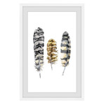 Owl Feathers // Framed Painting Print (8"W x 12"H x 1.5"D)