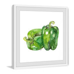 Bell Peppers // Framed Painting Print (12"W x 12"H x 1.5"D)