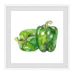 Bell Peppers // Framed Painting Print (12"W x 12"H x 1.5"D)