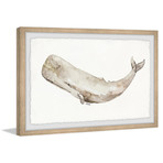 Stone-Like Whale // Framed Painting Print (12"W x 8"H x 1.5"D)