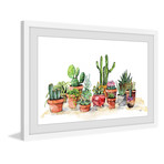 Potted Plants // Framed Painting Print (12"W x 8"H x 1.5"D)
