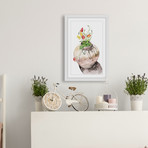 Potted Poppies // Framed Painting Print (8"W x 12"H x 1.5"D)