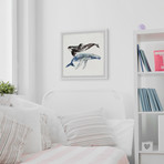 The Big Whales // Framed Painting Print (12"W x 12"H x 1.5"D)