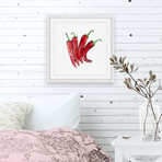 Cheyenne Peppers // Framed Painting Print (12"W x 12"H x 1.5"D)