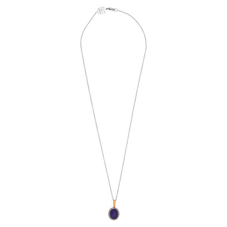 Mimi Milano 18k Two-Tone Gold Diamond + Lavender Jade Necklace