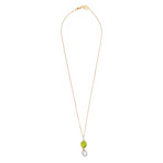 Mimi Milano 18k Two-Tone Gold Diamond + Peridot Necklace