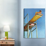 Boy on High Dive // Painting Print on Wrapped Canvas (24"W x 31"H x 1.5"D)