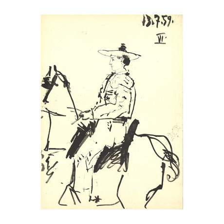 Pablo Picasso // Man on a Horse // 1959 Lithograph