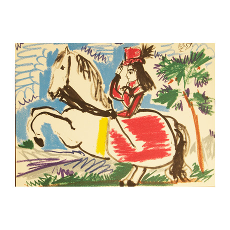 Pablo Picasso // Equestrian-Cavalliere // 1960 Lithograph