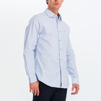 Charlie Slim Fit Long Sleeve Button Down Shirt // White + Sky Blue (XL)