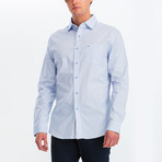 Charlie Slim Fit Long Sleeve Button Down Shirt // White + Sky Blue (S)
