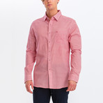Leon Slim Fit Long Sleeve Button Down Shirt // Red (M)