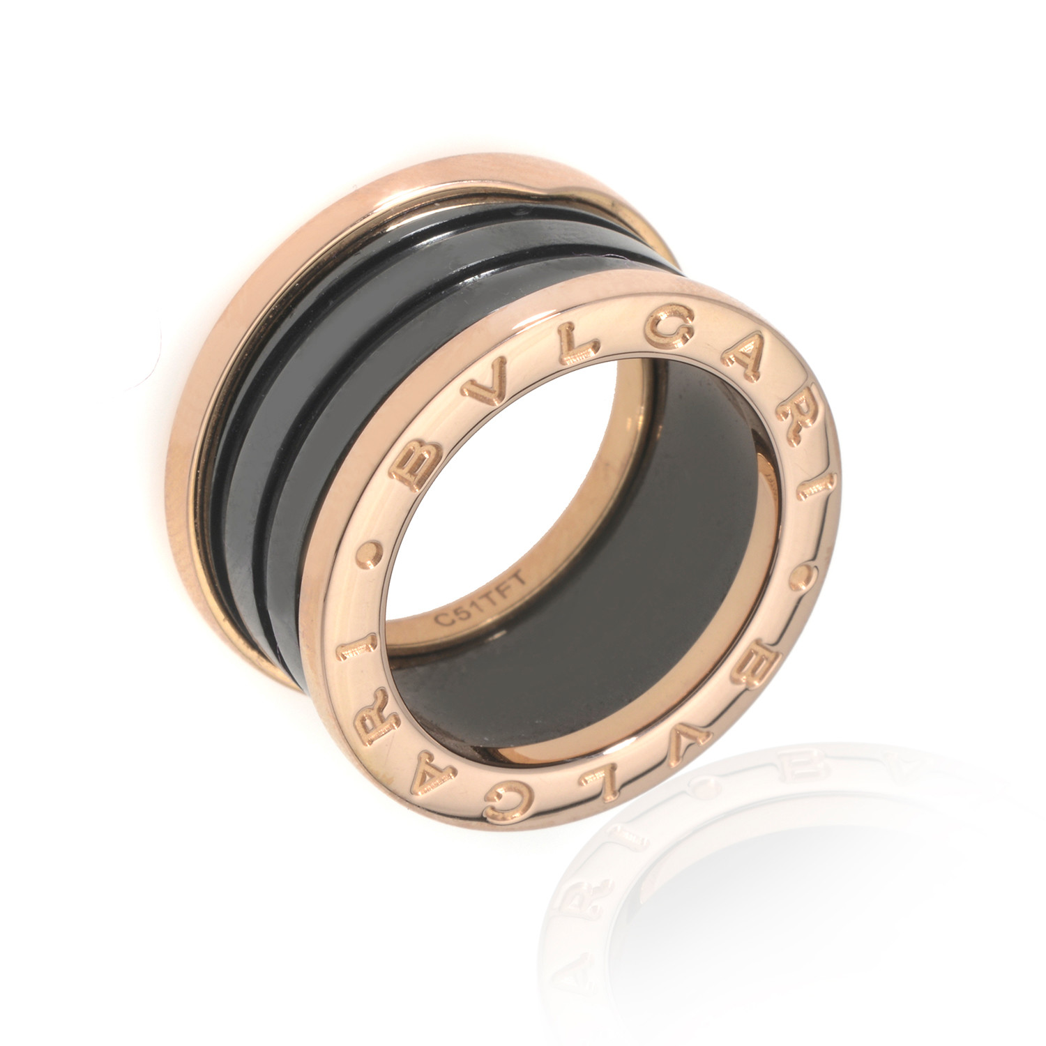 Bulgari 18k Rose Gold + Ceramic B Zero Ring // Ring Size: 5.75 ...