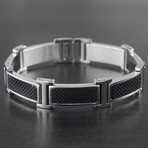 Crucible Inlay Link Bracelet // Black + Silver