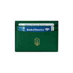 Elemnt // Embossed Leather Card Holder // Green