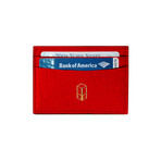Elemnt // Embossed Leather Card Holder // Red