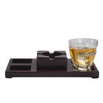 Cigar Holder + Whiskey Glasses Set // Set of 4 + Ash Tray