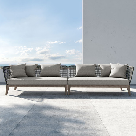 Netta Outdoor Sectional Sofa XL // Feather Gray Fabric