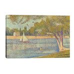 Banks of Seine (Seine at Grande Jatte) (Die Seine an der Grand JatteFrühling) // Georges Seurat (40"W x 26"H x 1.5"D)