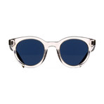 Men's Black Tie Classic Round Sunglasses // Clear + Havana + Blue